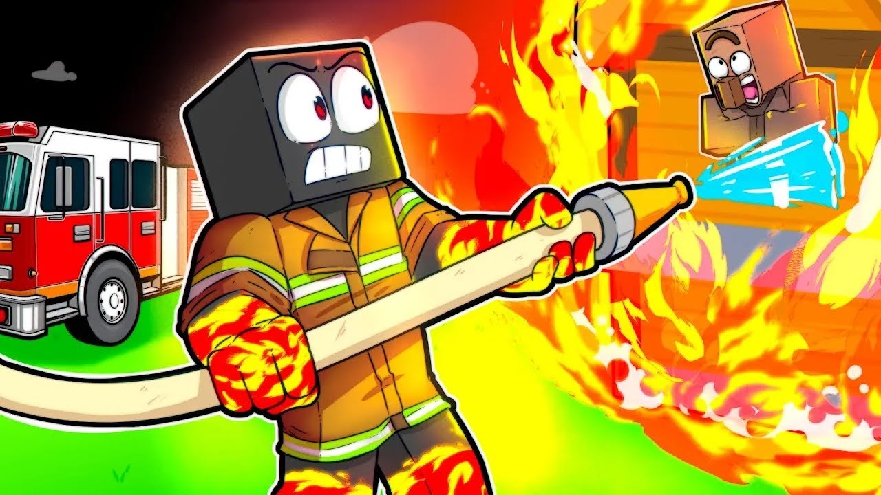ME CONVERTÍ EN BOMBERO PARA APAGAR FUEGO EN MINECRAFT