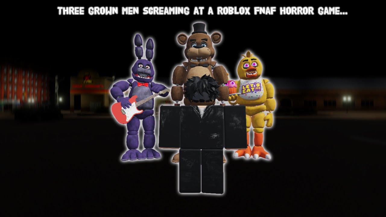 Three grown men screaming on a Roblox horror game..