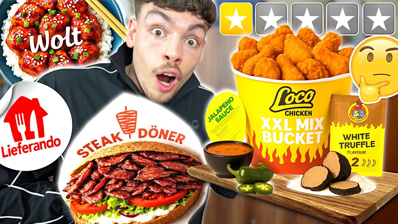 Ich BESTELLE 1 Tag ESSEN bei LIEFERDIENSTEN die mir von ZUSCHAUERN EMPFOHLEN wurden 🤔