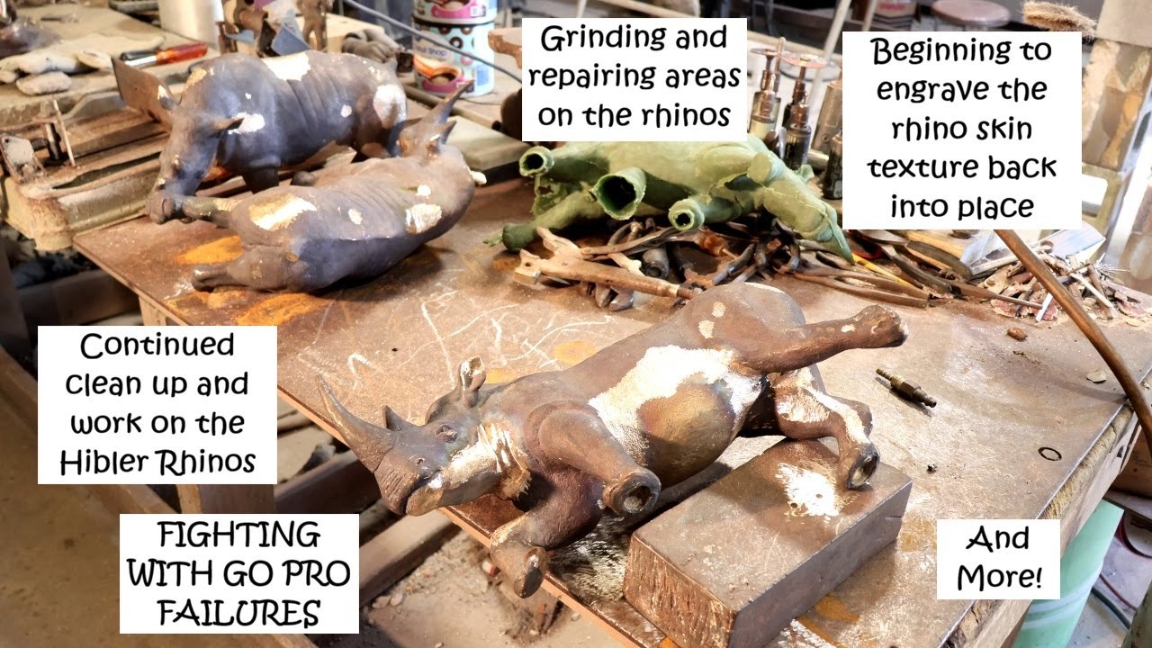 December 24, 2025 - Continued work on the Hibler Rhinos, grinding areas welded, repairing areas...
