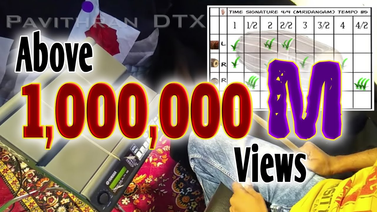 Yamaha Dtx Multi 12 by pavithran thadiparthi Telugu version Learning 4/4 Mridangam