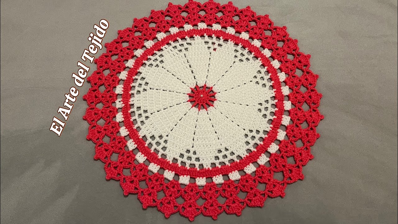 Carpeta/tapete/centro de mesa tejido a crochet paso a paso