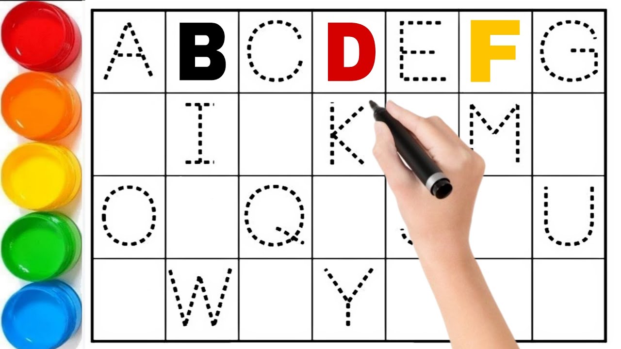 Написание пропущенных букв ABCD //ABCDEFGHIJKLMNOPQRSTUVWXYZ, Простой алфавит от А до Я для рисов...
