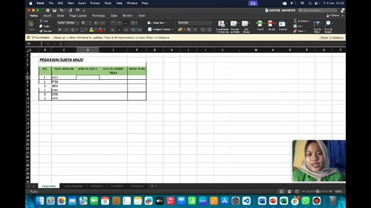 Vidio Pembelajaran EXCEL