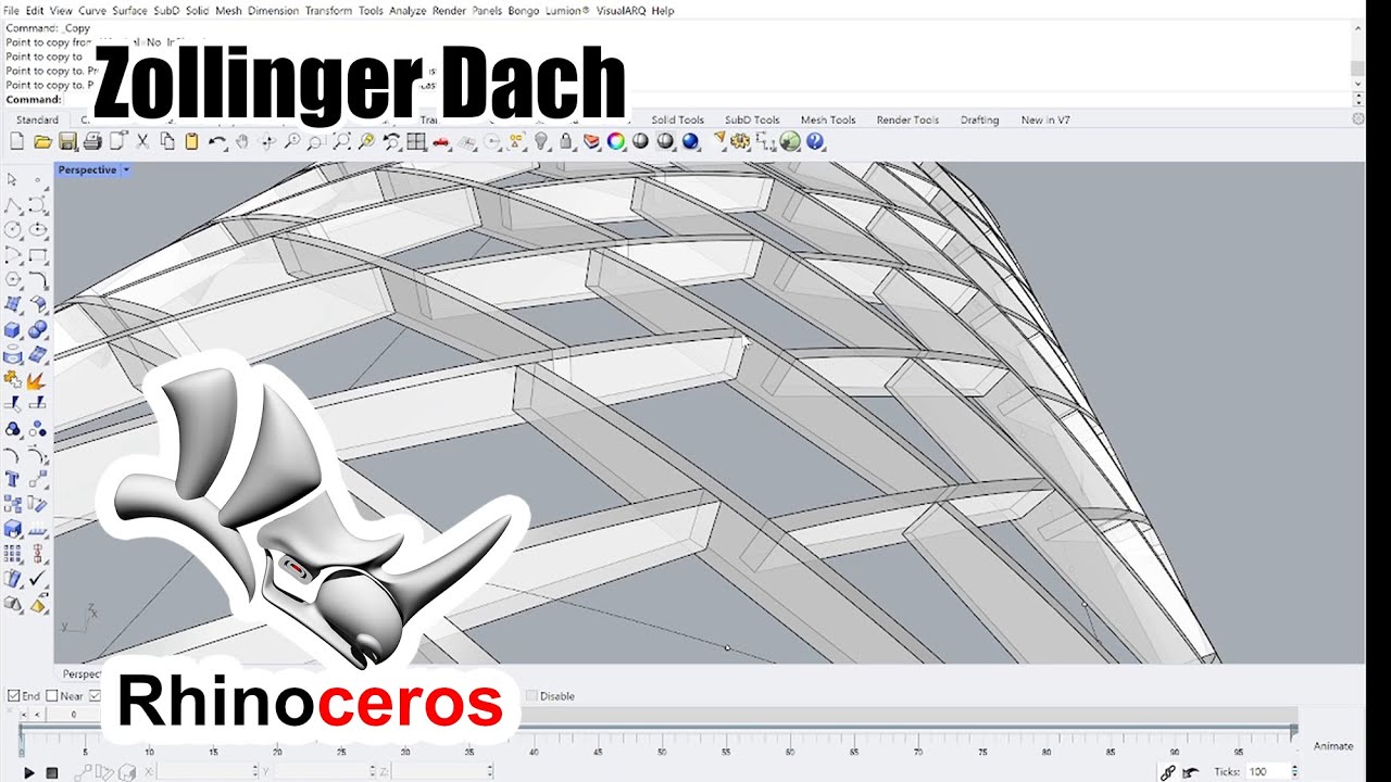 Rhino 3D Tutorial - Zollinger Dach [Deutsch/German]