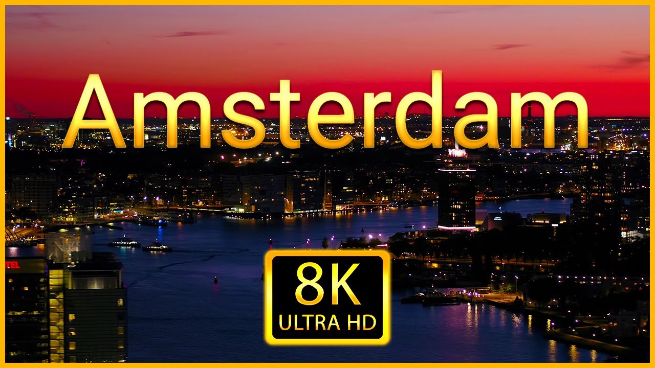 Амстердам 8K ULTRA HD - Живописное расслабляющее видео с дрона с успокаивающей фортепианной музыкой