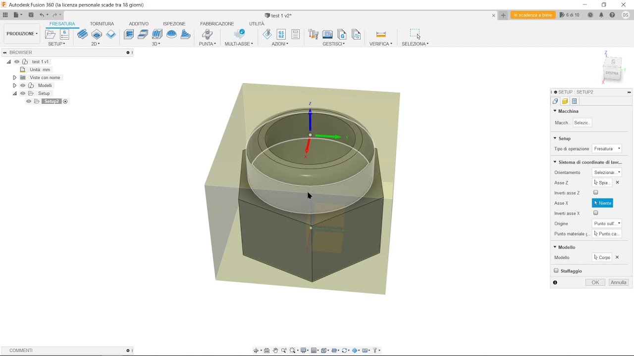 Fusion 360 autodesk Come utilizzare il cam : le basi.