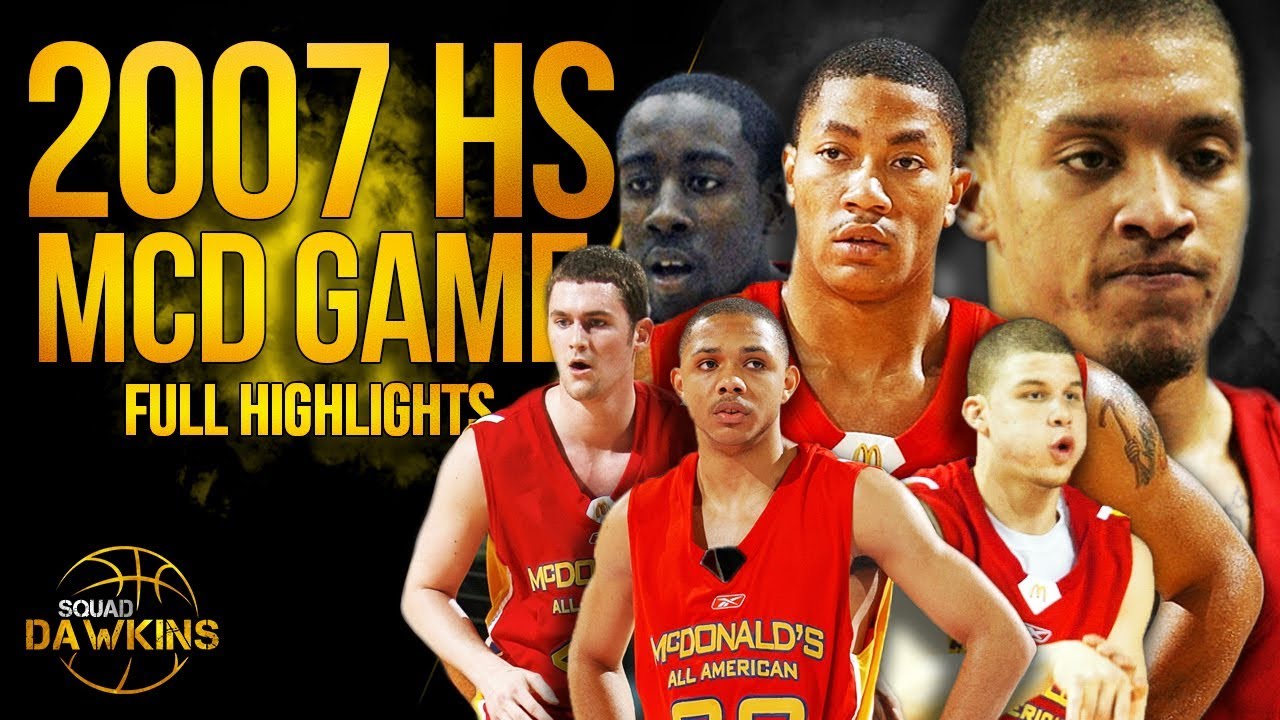 D-Rose, Harden, B.Griffin, Eric Gordon, Love, Beasley in 2007 HS All Star Game | SQUADawkins