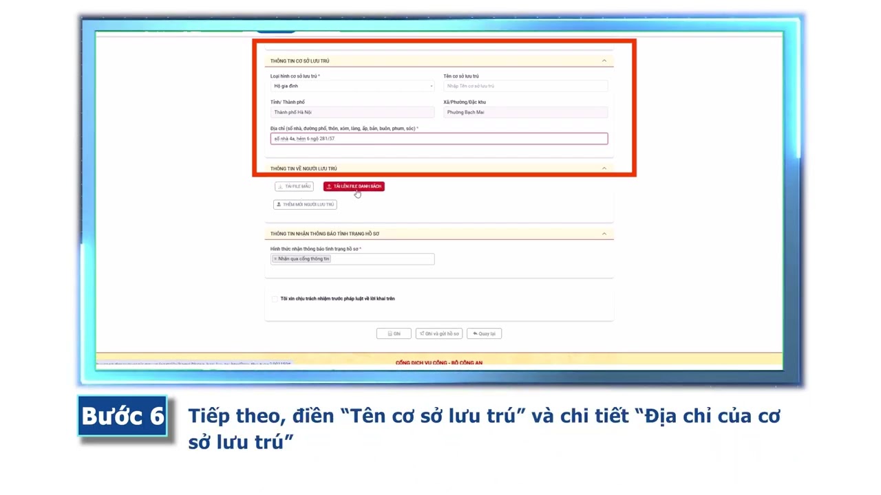 Thủ tục Th&ocirc;ng b&aacute;o lưu tr&uacute; trực tuyến tr&ecirc;n Cổng Dịch vụ c&ocirc;ng Quốc gia