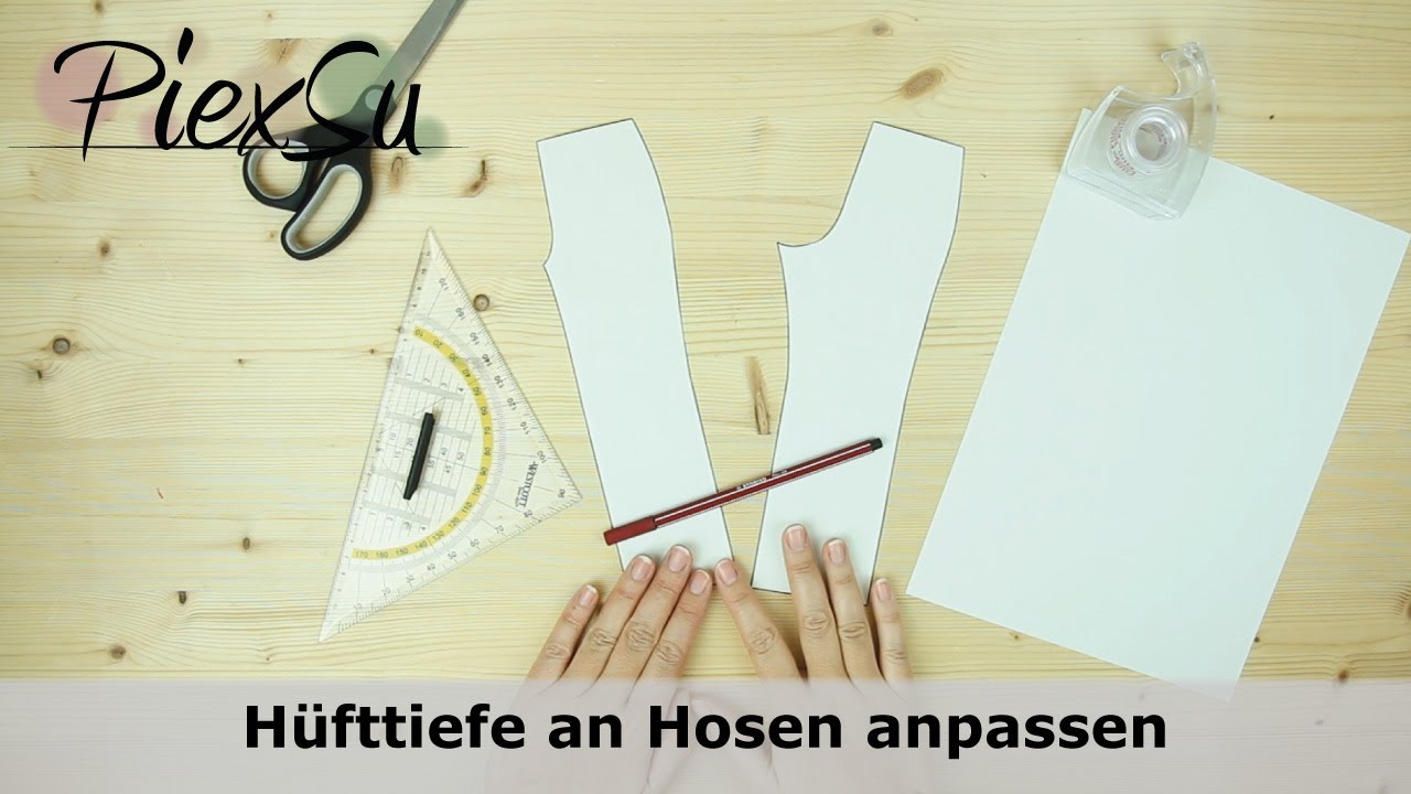 Schnittmuster anpassen - H&uuml;fttiefe an Hosen anpassen | PiexSu