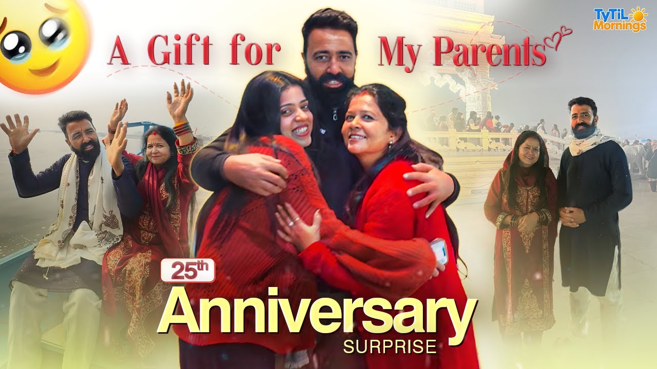 I surprised my parents on their 25th wedding anniversary !