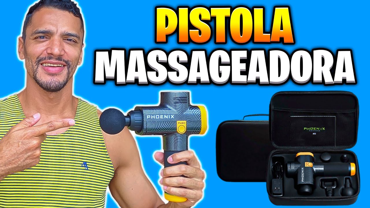 PISTOLA MASSAGEADORA PHOENIX A2 12v - TELA LCD 20 VELOCIDADES de VIBRAÇÃO - RELAXAMENTO MUSCULAR
