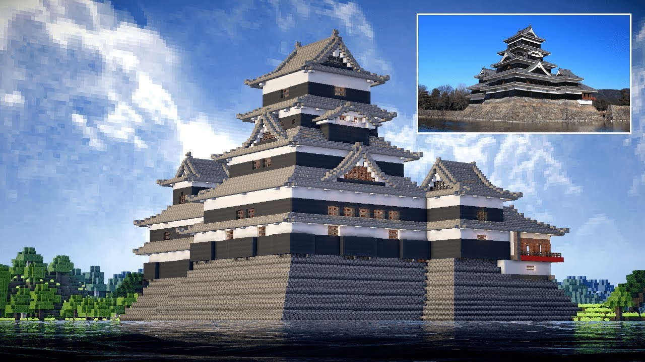 Minecraft 松本城天守を再現 - Matsumoto Castle, Japan -