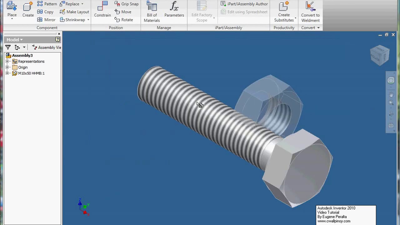 Inventor 2010 - 3D Bolt Demo