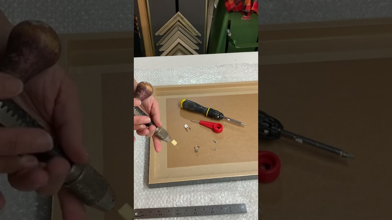 Adding fittings (D-rings) to picture frame