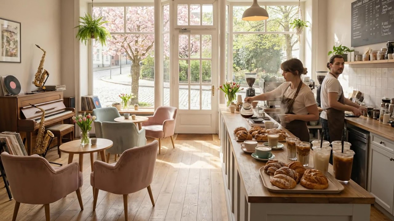 穏やかな朝ジャズとコーヒー 🌼🎹 居心地の良い雰囲気