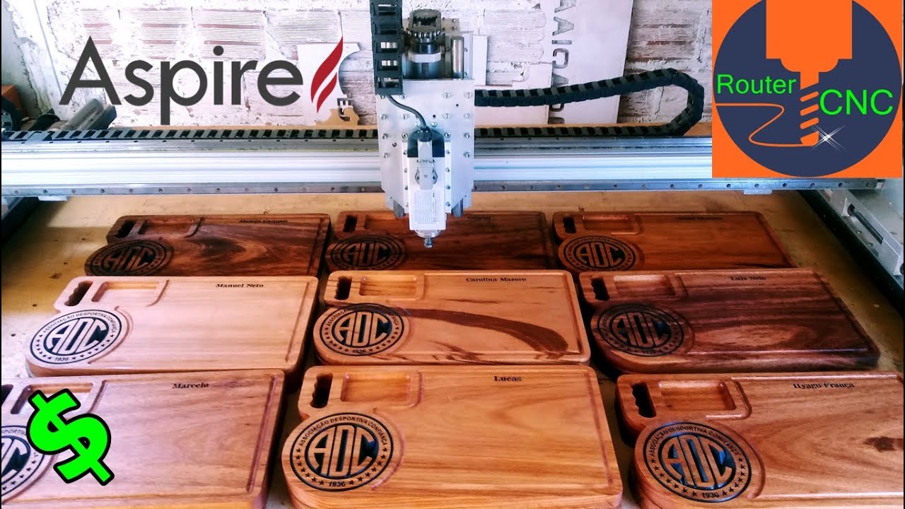 Como crio percurso para tábua de corte no ASPIRE | CNC ROUTER / CUTTING BOARD Made With CNC Router
