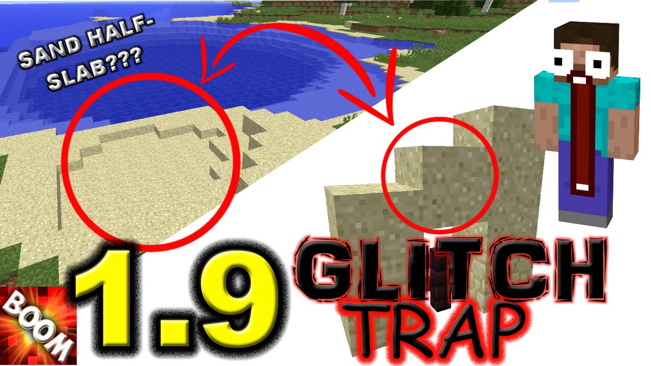 MINECRAFT 1.9 EASY QUICKSAND TRAP::NO REDSTONE!::and SAND HALF-SLABS?!