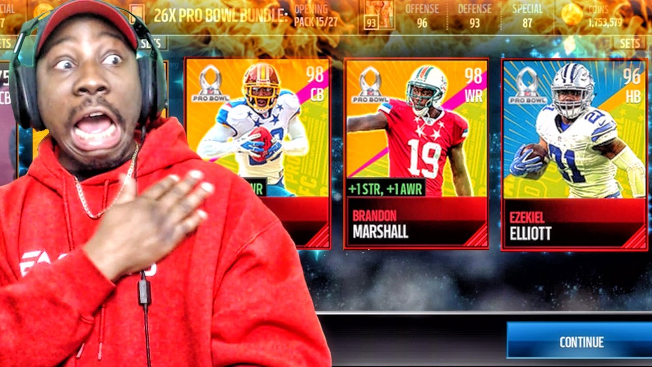 PRO BOWL PACK OPENING & 98 OVERALL HEROES! Madden Mobile 17 Gameplay Ep. 20