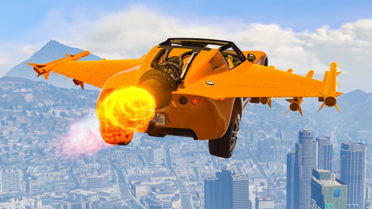 INSANE FLYING ROCKET CAR! (GTA 5 Funny Moments)