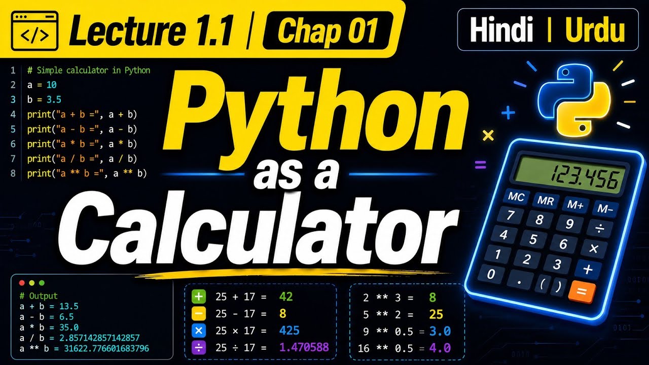 Lecture 1.1 | Chapter 01 | Python as a Calculator |  #Python Programming
