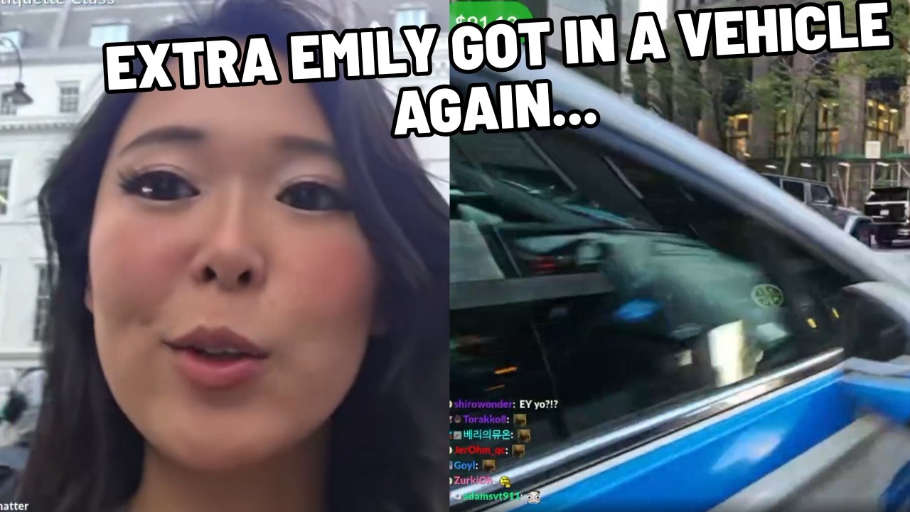 Extra Emily is getting DESTROYED online for DRIVING ON THE WRONG SIDE OF THE ROAD IN THE UK