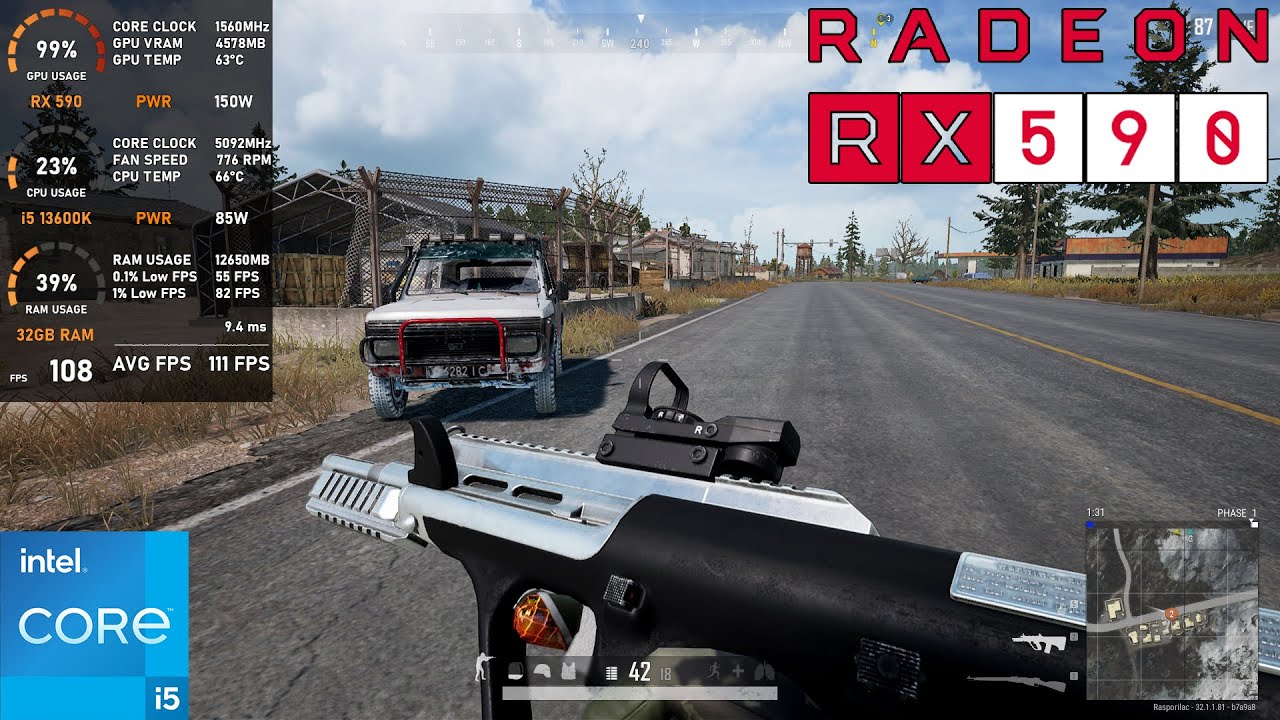 RX 590 : PUBG (Tested in 2024)