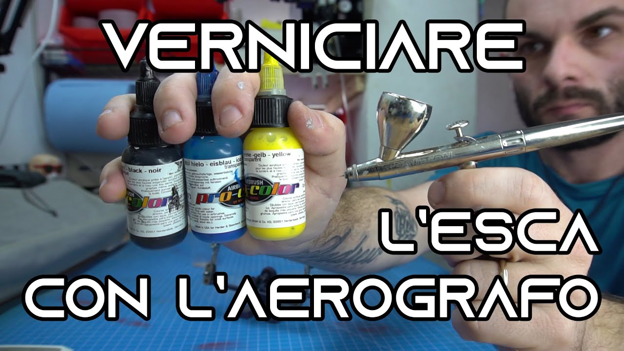Verniciare l'esca con l'aerografo e vernici a base di acqua