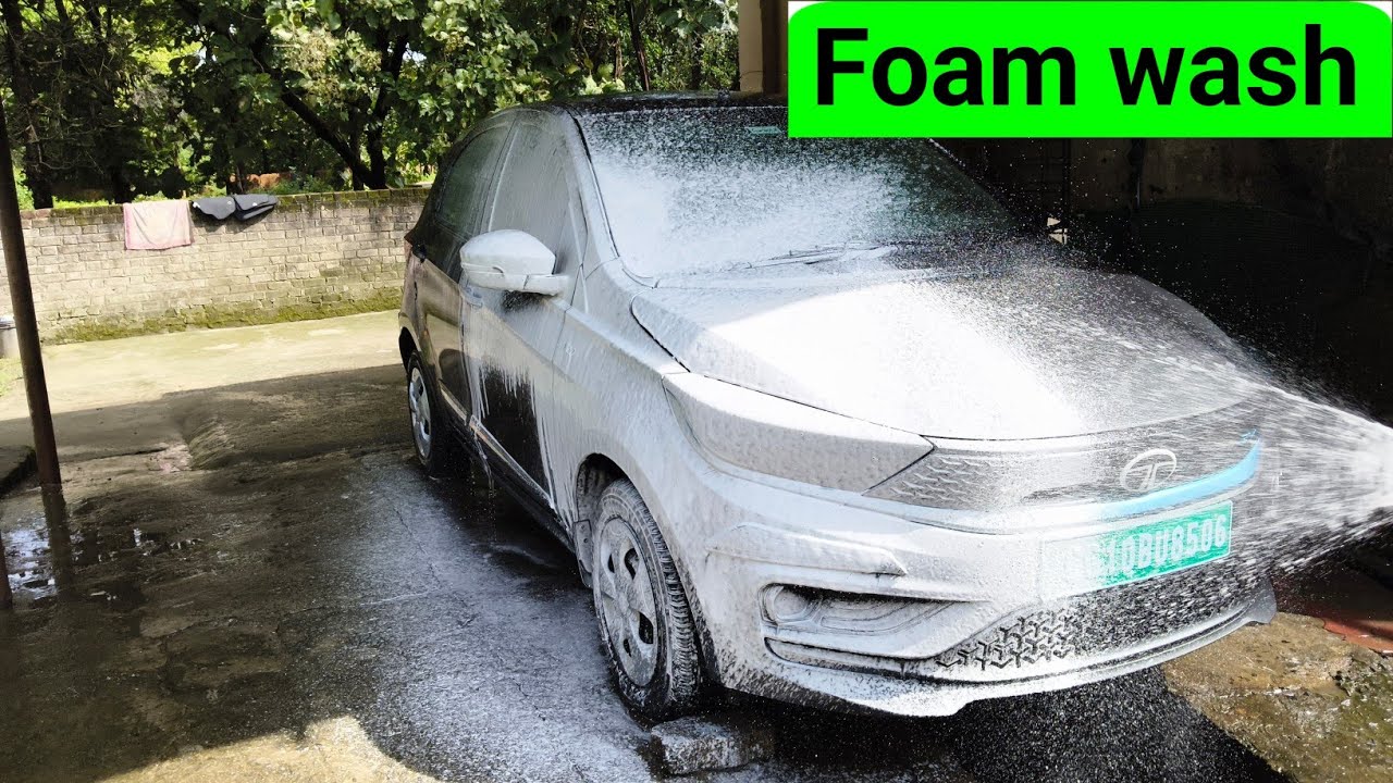 Tata Tiago EV Foam Wash | Full Exterior Deep Cleaning | Electric Car washing at Washing Center ⚡💦 