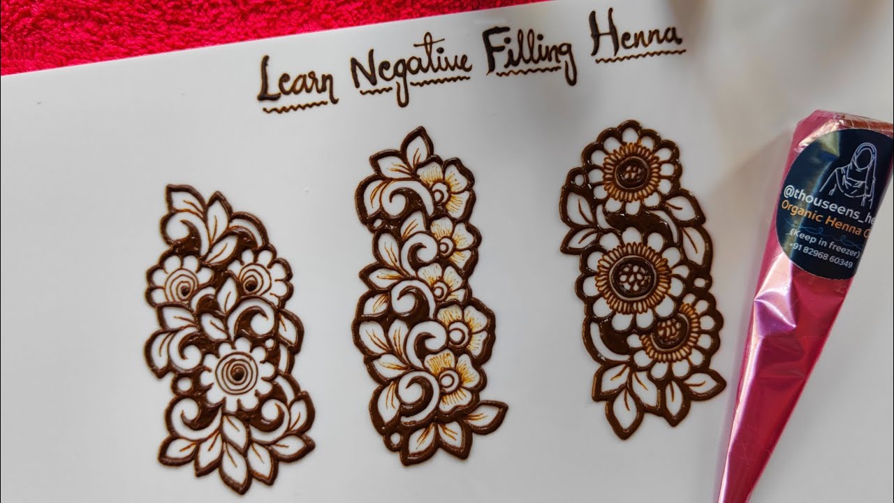 Negative Filling tutorial / New Negative Filling Henna design techniques | Learn with Thouseen