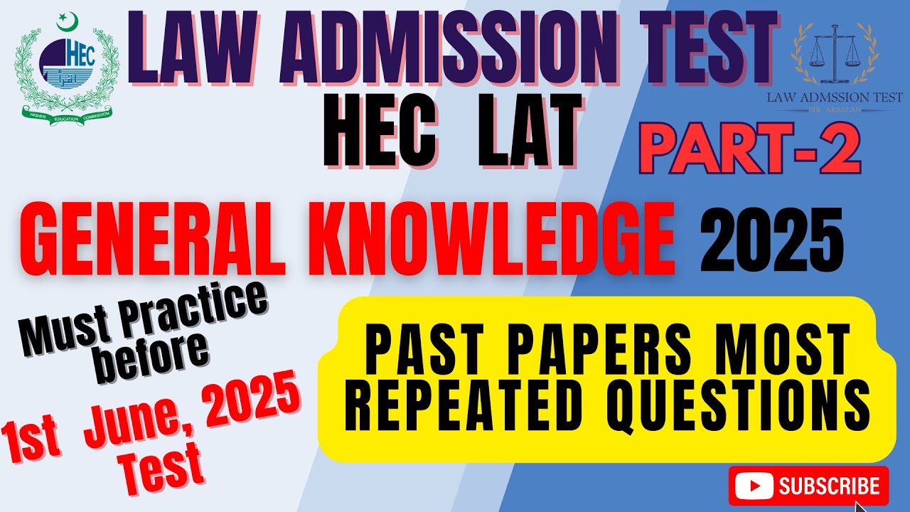 Law Admission Test LAT 24th August 2025 | Most Repeated General Knowledge Past Paper Questions Part2