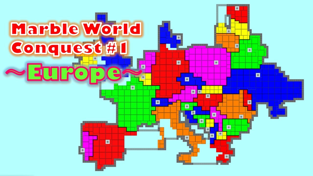 Marble World Conquest #1 ～World Territory War by 32 European countries～in Algodoo | Marble Factory