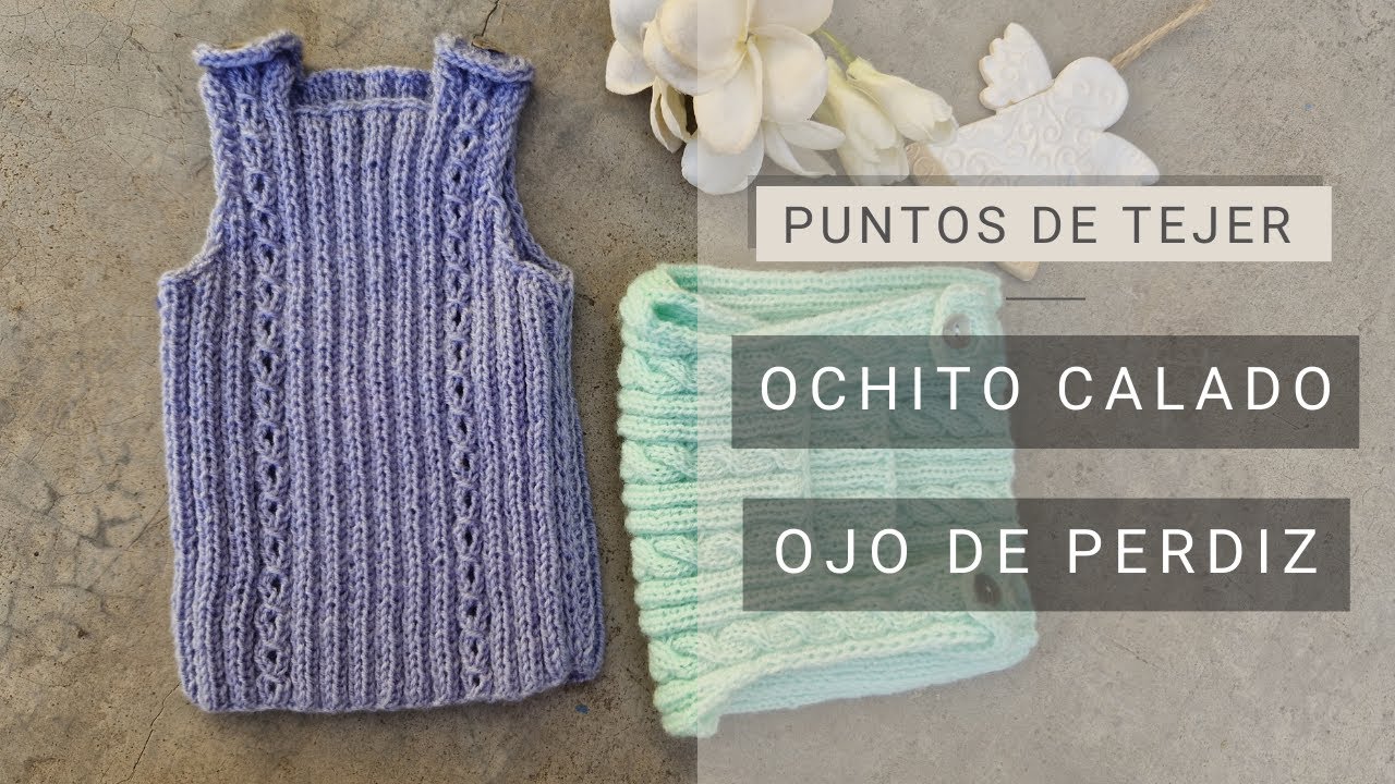 Punto ocho calado / ojo de perdiz ➜ Aprender a tejer ochos