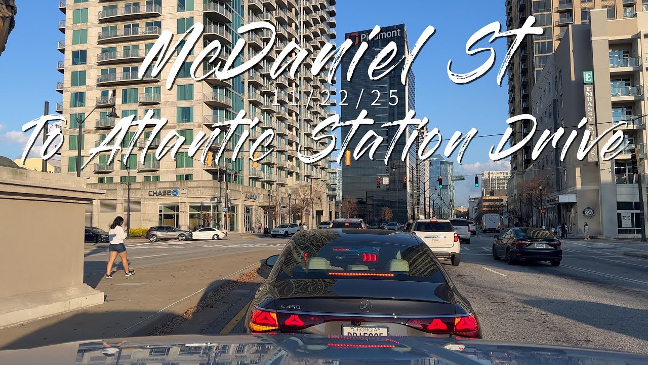 🌤️🚗🍂 4K 🎥 Sunny Autumn Drive | McDaniel St ➜ Atlantic Station | Relaxing City Cruise 🍁✨