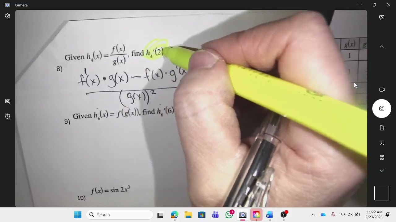 recap derivative rules