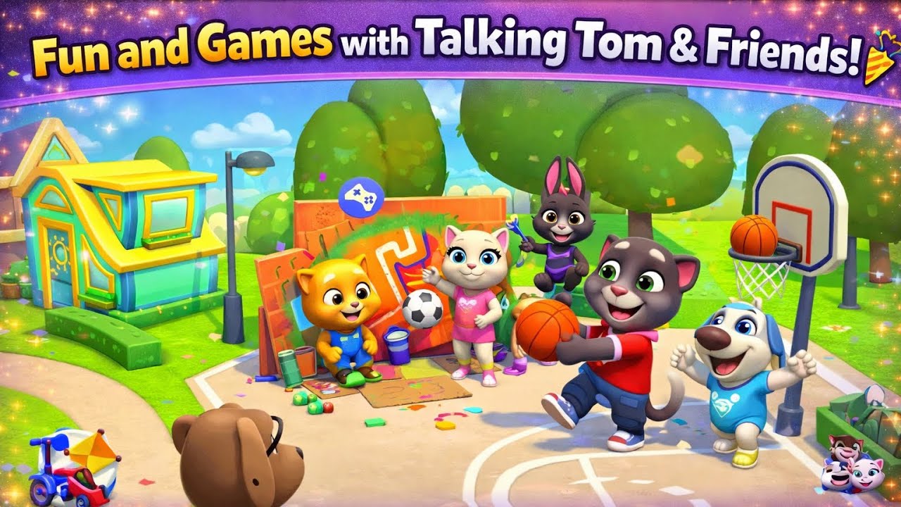 My Talking Tom and Friends Playing Basketball