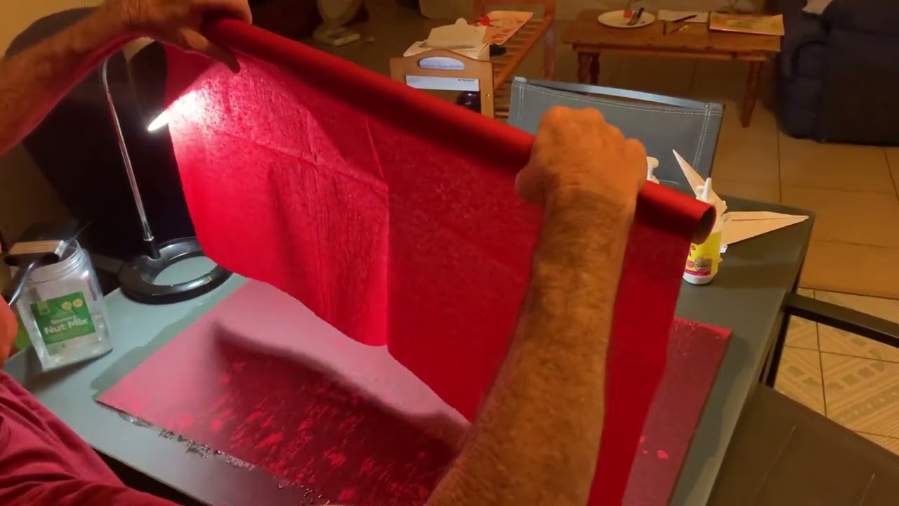 Making double tissue origami paper, 70cm by 50 cm.
