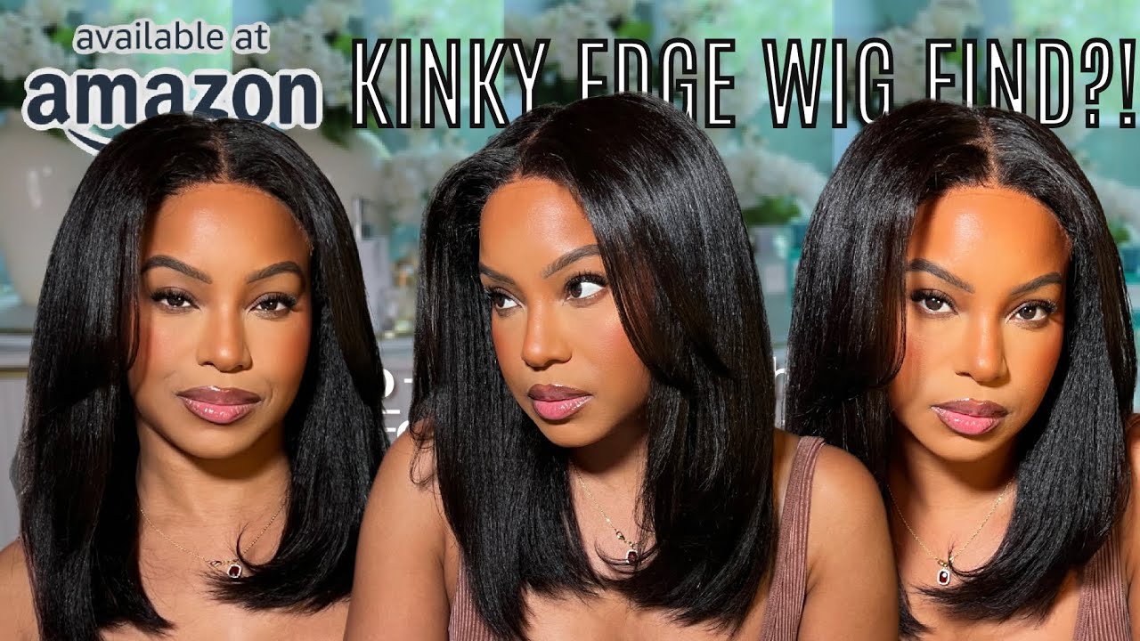 AMAZON WIG FIND FOR BEGINNERS! $95 Natural kinky edge "wear & go" closure wig?!