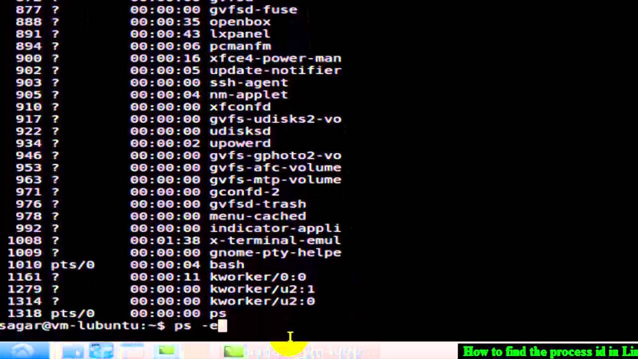 How to find the process id in Linux Shell terminal