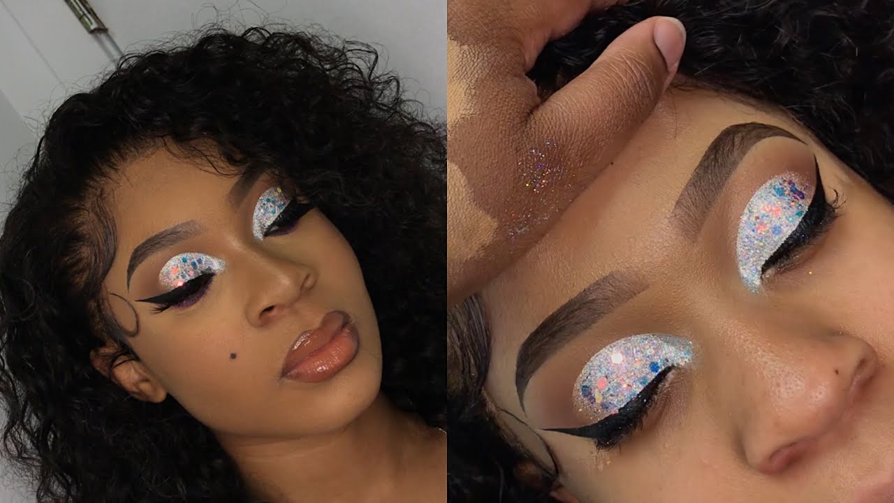 Silver Chunky Glitter Cut-Crease | Client Makeup Tutorial