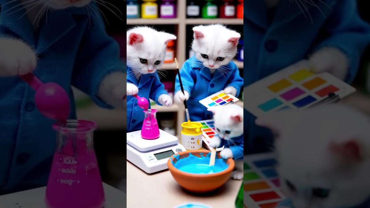 Tiny White Cats Build a SPORT CAR in a Future Factory 🚗✨
