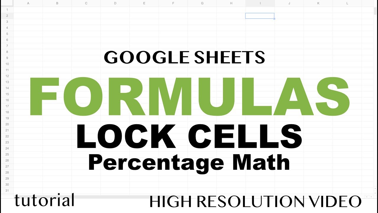 Google Sheets - Lock Cells in Formula, Percentage & More - Part 3