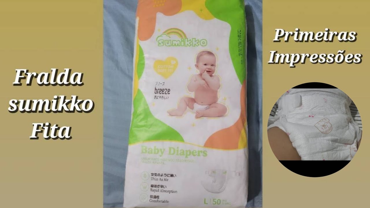 Fralda Sumikko fita | Primeiras impressões | Comparei com a pants e com a Huggies Dermacare
