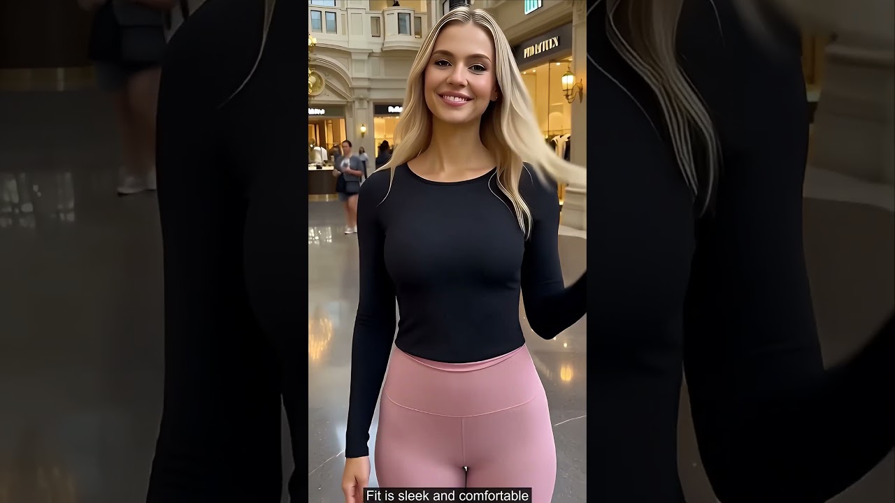 Black top and pink leggings athleisure look 