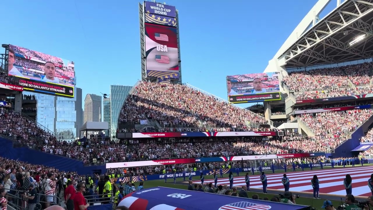 American national anthem at USA BELGIUM and fly over!