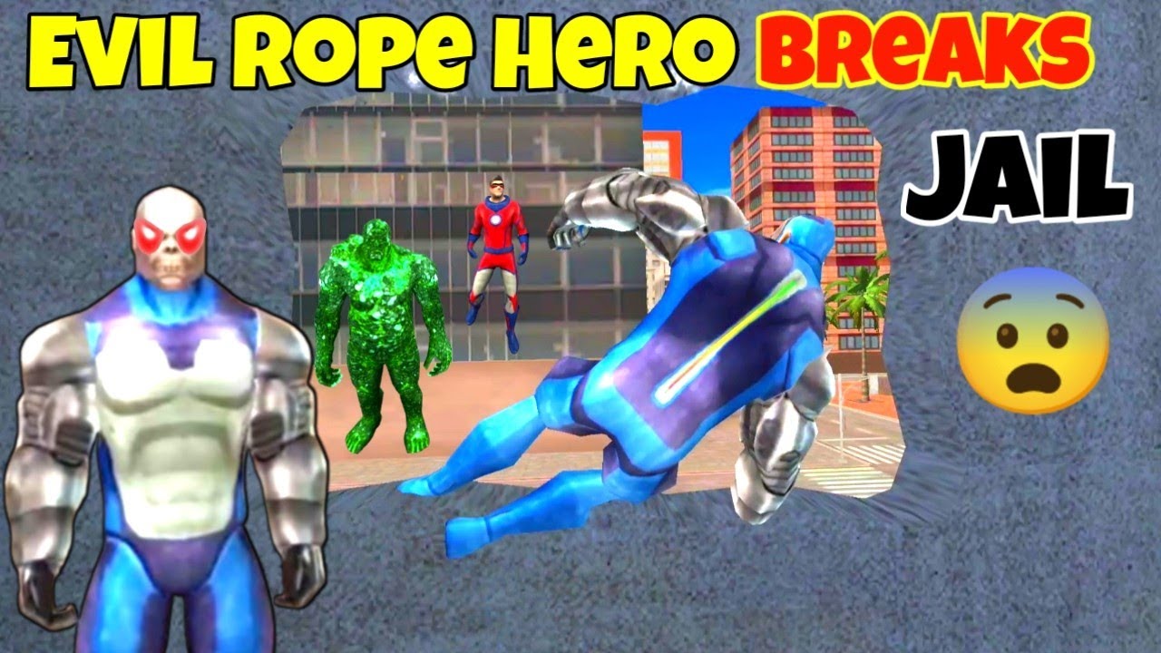 Evil Rope Hero Breaks Jail in Rope Hero Game | Rope Hero Vice Town | Rope Hero Video | Gamer Blasty