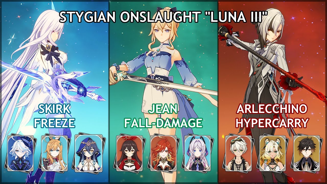C0 Skirk / C4 Jean / C1 Arlecchino | Stygian Onslaught Fearless Genshin Impact 