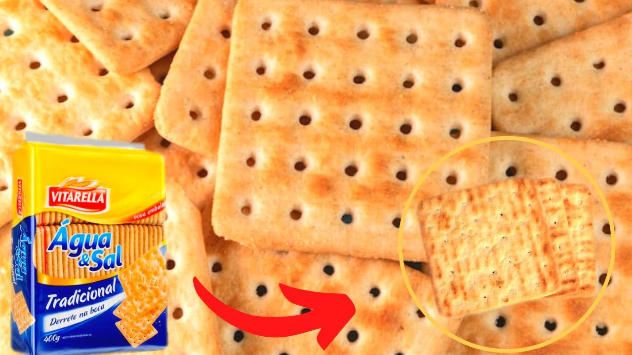 Bolacha de água e Sal Caseira Tipo Cream Cracker 😋