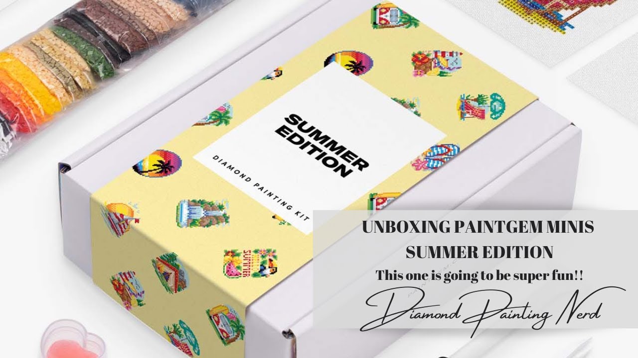 PAINTGEM MINI SUMMER EDITION UNBOXING | CUTE LITTLE DIAMOND PAINTINGS | DIAMOND PAINTING NERD