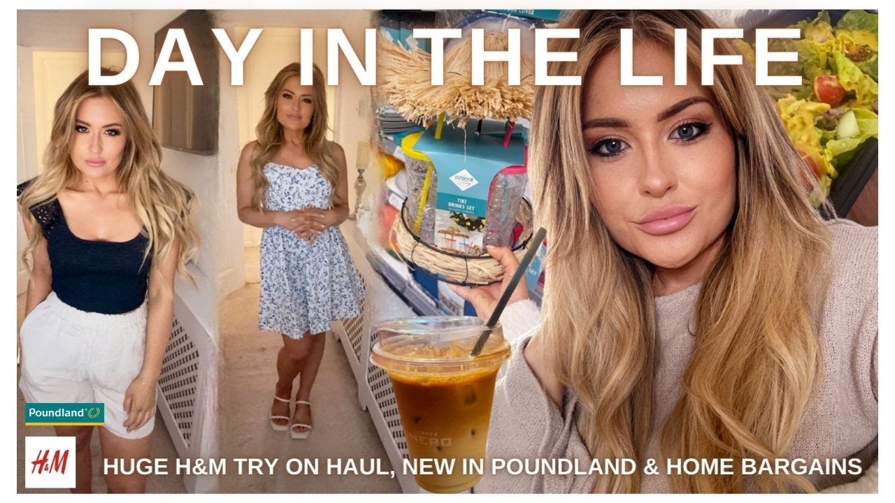 *HUGE* H&M TRY ON HAUL | SHOP WITH ME AROUND POUNDLAND & HOME BARGAINS + HAUL